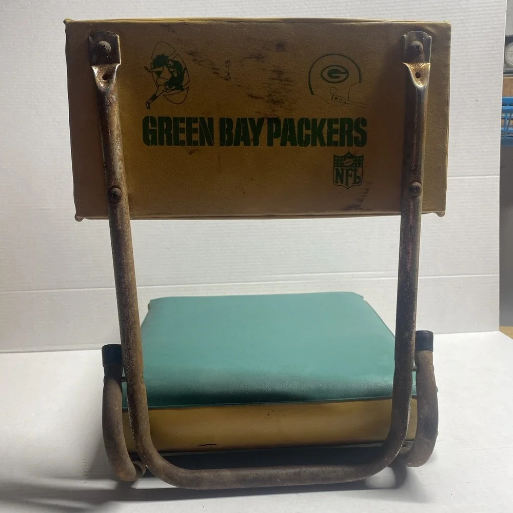Vintage 1970's NFL GREEN BAY PACKERS Folding Stadium Seat Chair Nfl Memorabilia